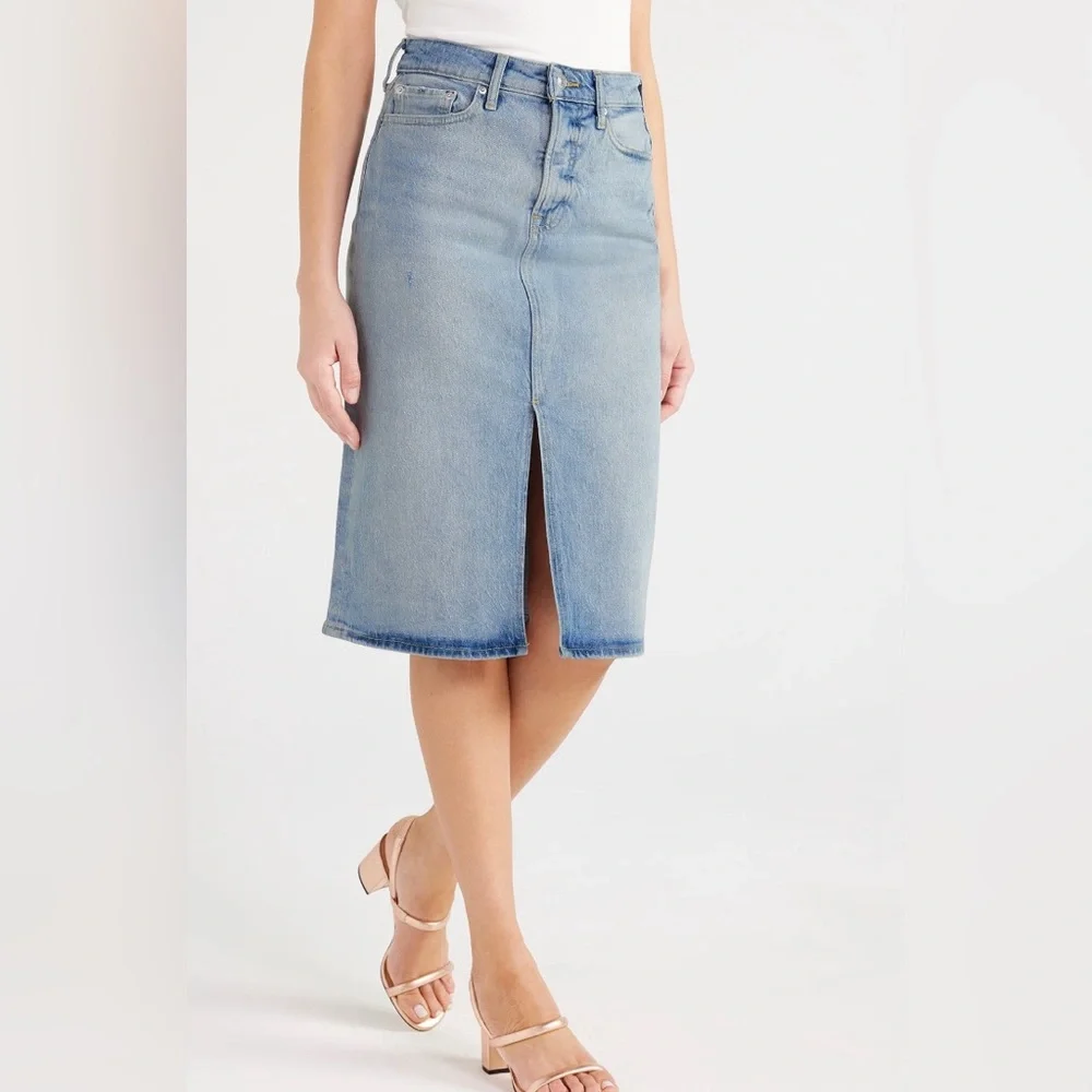 Free Assembly Women's Midi Denim Skirt